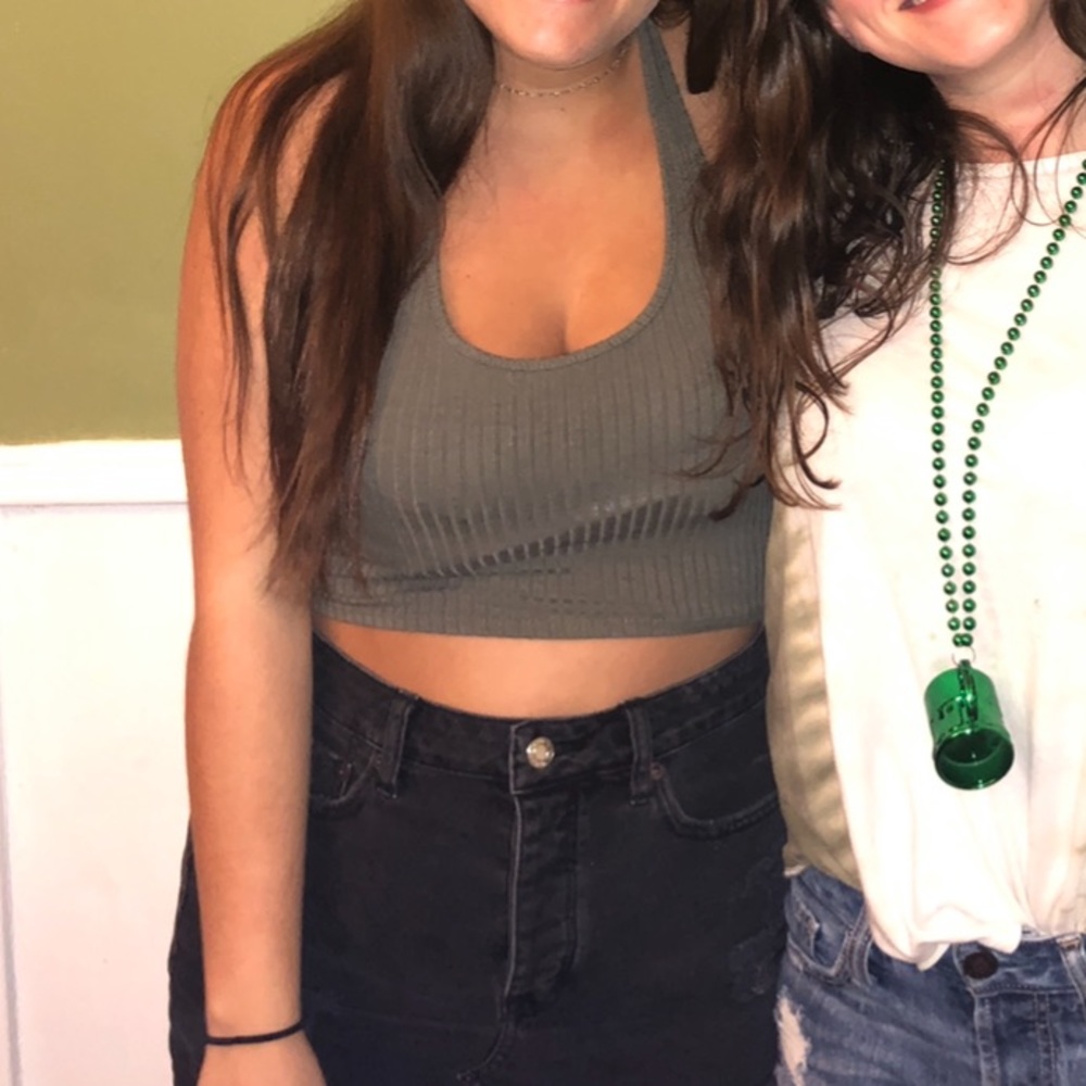 Green crop top